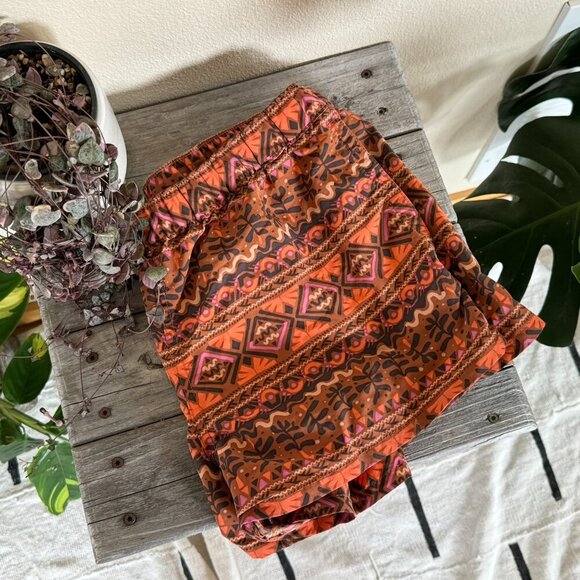 Patagonia Pants - Women's Barely Baggies Shorts Size M Mangrove Tiki Henna Brown Rust Surf Swim